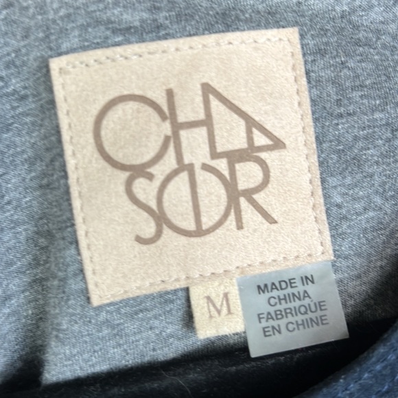 Chaser Moto Jacket Womens Medium Genuine Suede Color Block Collarless Full Zip - Picture 6 of 11